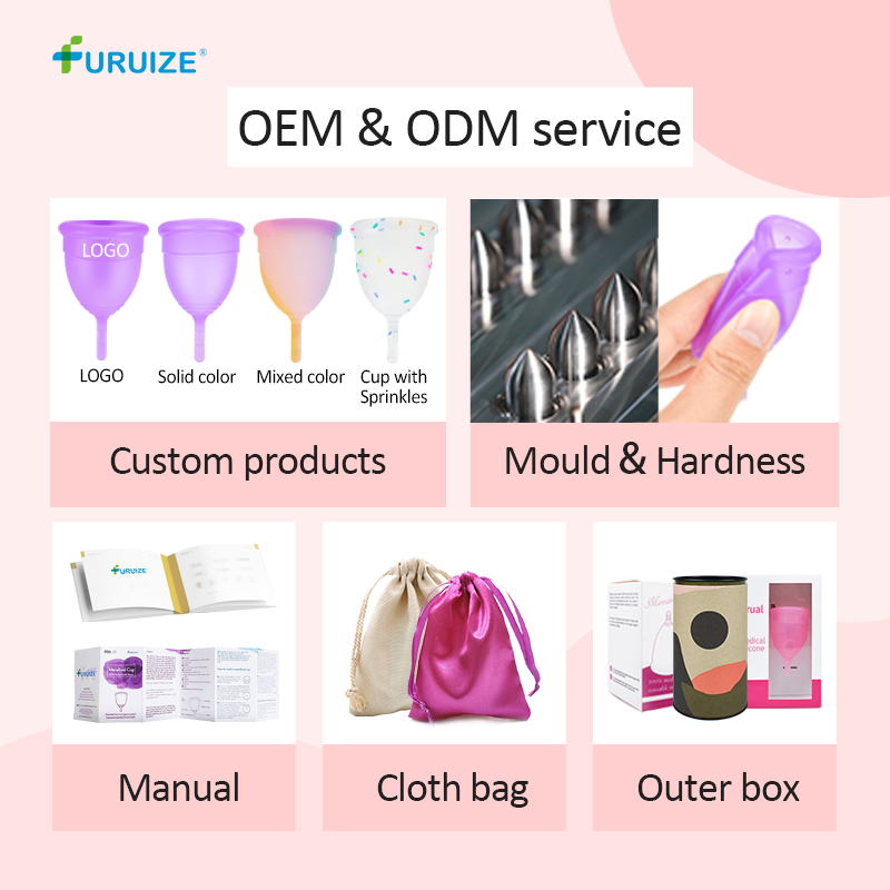 Private Label 100% Medical Grade Silicone Period Cup Women Reusable Menstrual Cup