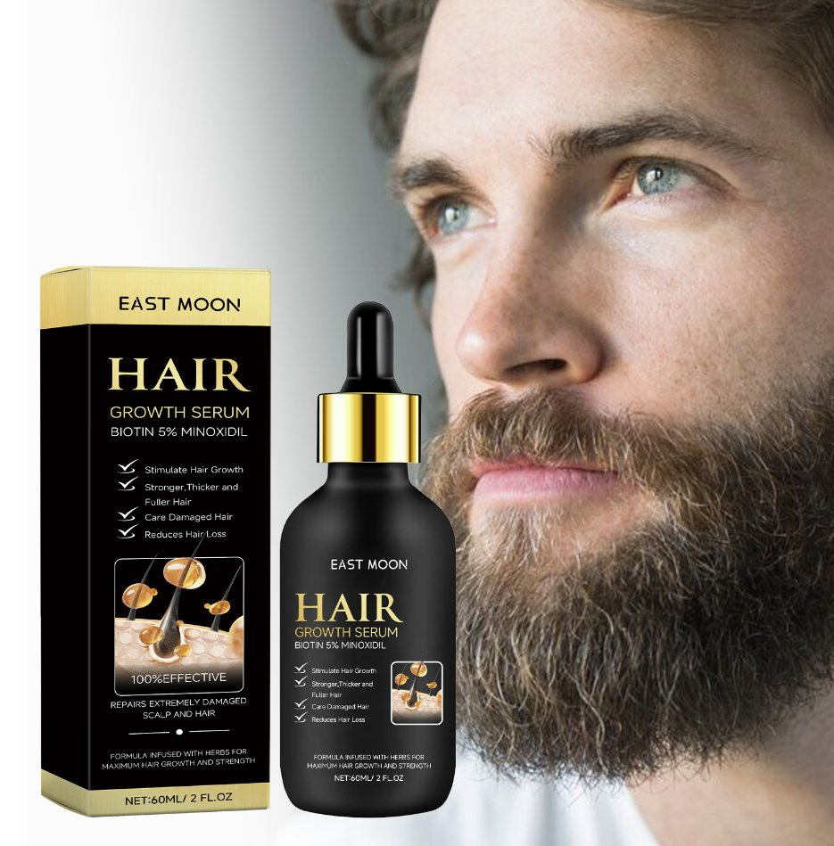 Online Wholesale and Retail Beard Hair Scalp Care Treatment Organic Biotin Regrowth Oil Serum Growing Hair Beard Growth Serum for Men