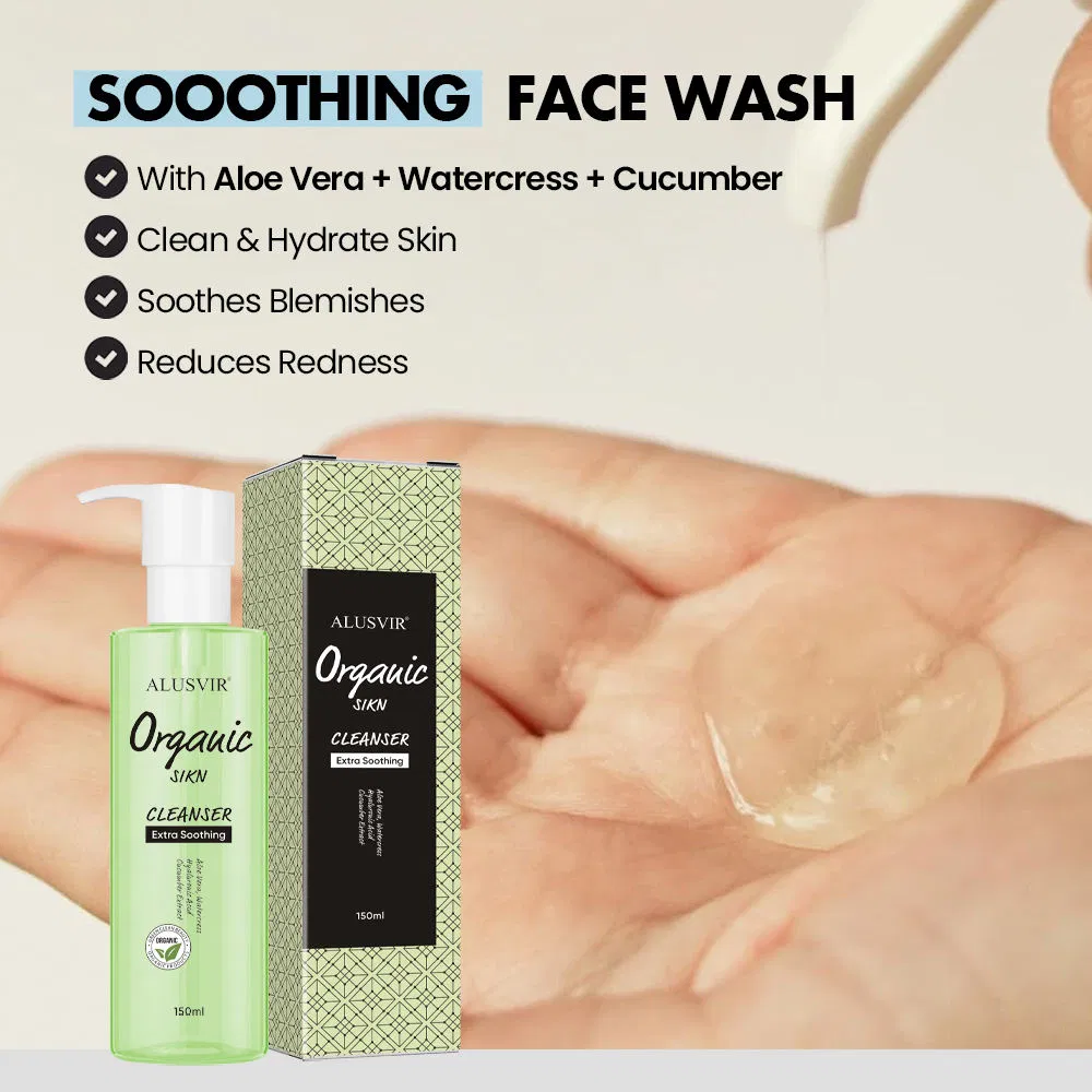 Organic Aole Vera Based Soothing Moisturizing Anti Aging Brightening Face Cleanser