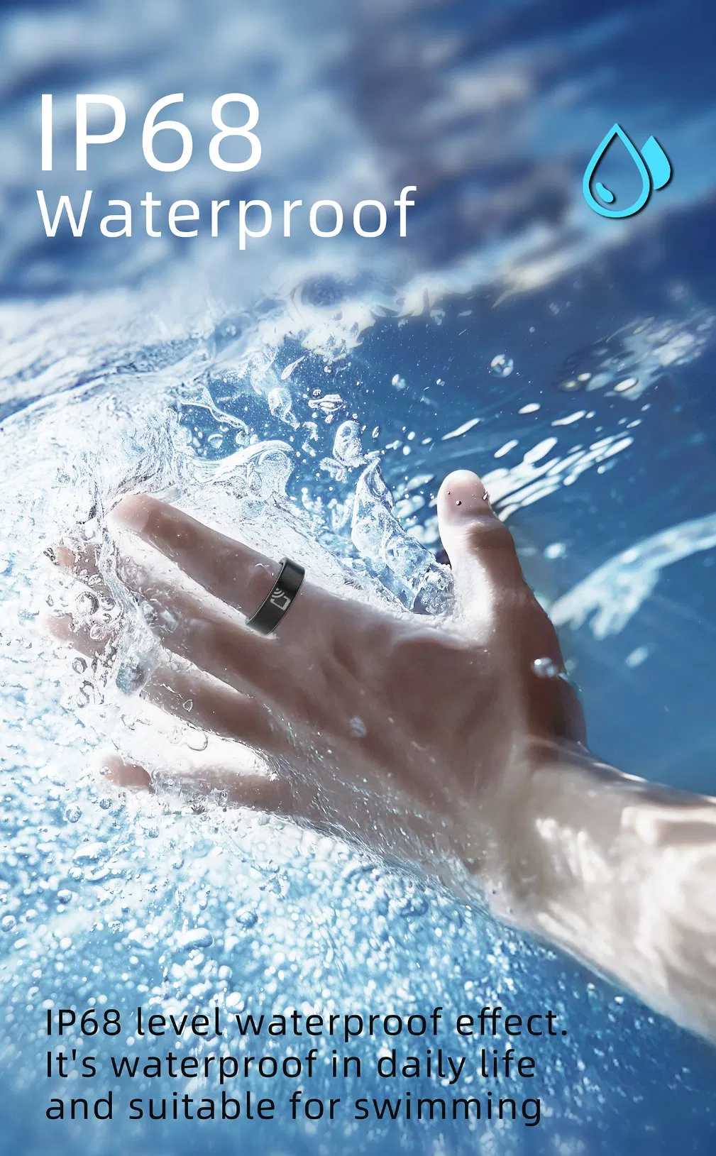 Best Tech Intelligent Wearable Smart Hand Finger Rings Blood Pressure Monitor for Wellness Fitness Tracker