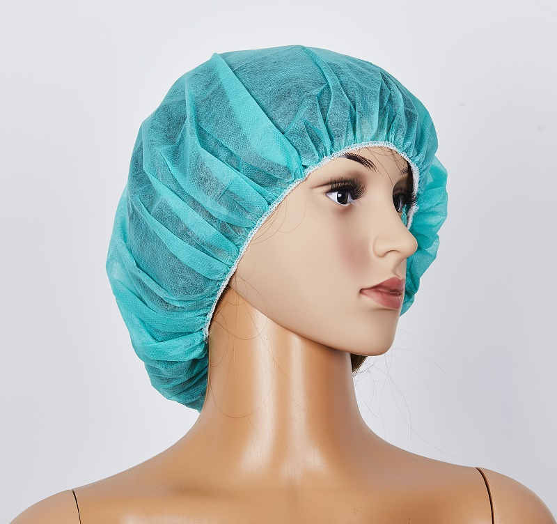 Green PP Material Disposable Hair Mask Hat