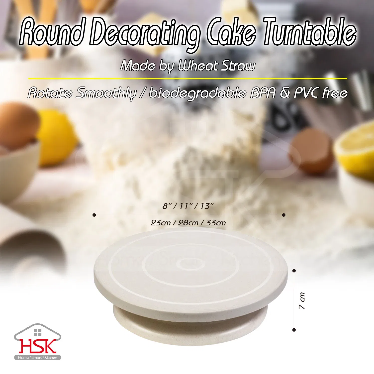 Wheat Straw Cake Leveler Cake Rotating Stand Turnable