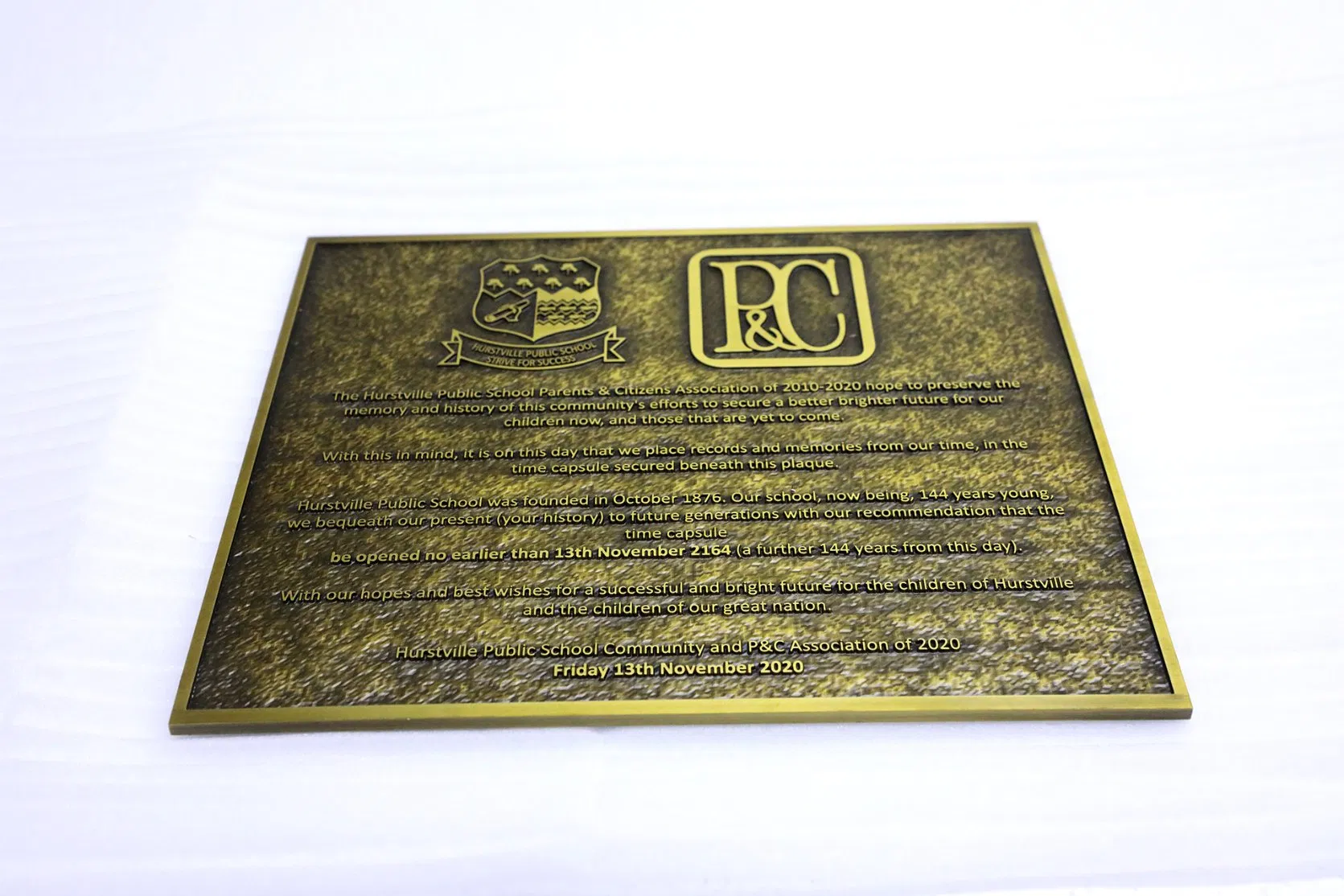 Customized Brass Embossed Plaque 3D Bronze Recessed Relief