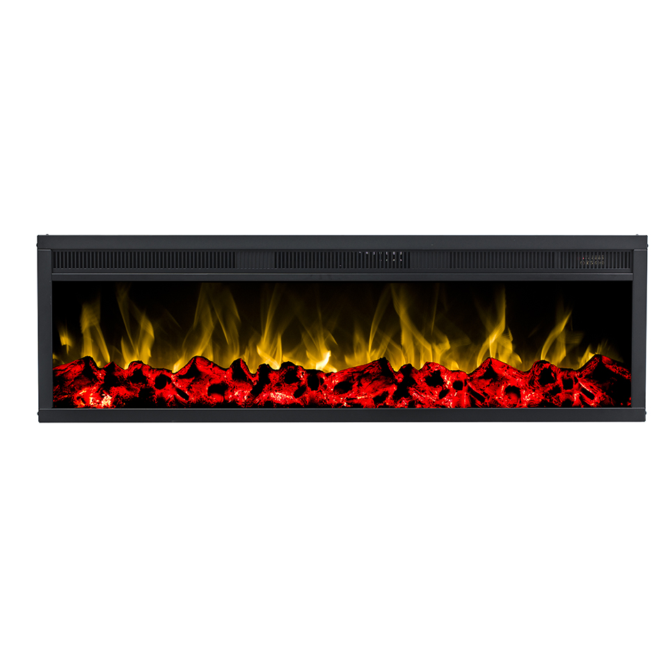 50inch/60inch/72inch/96inch One Side Glass Remote Control/Mobile APP Control/Wall Mounted / Embedded Insert 3D Atomizing 30mm Thin Frame Electric Fireplace
