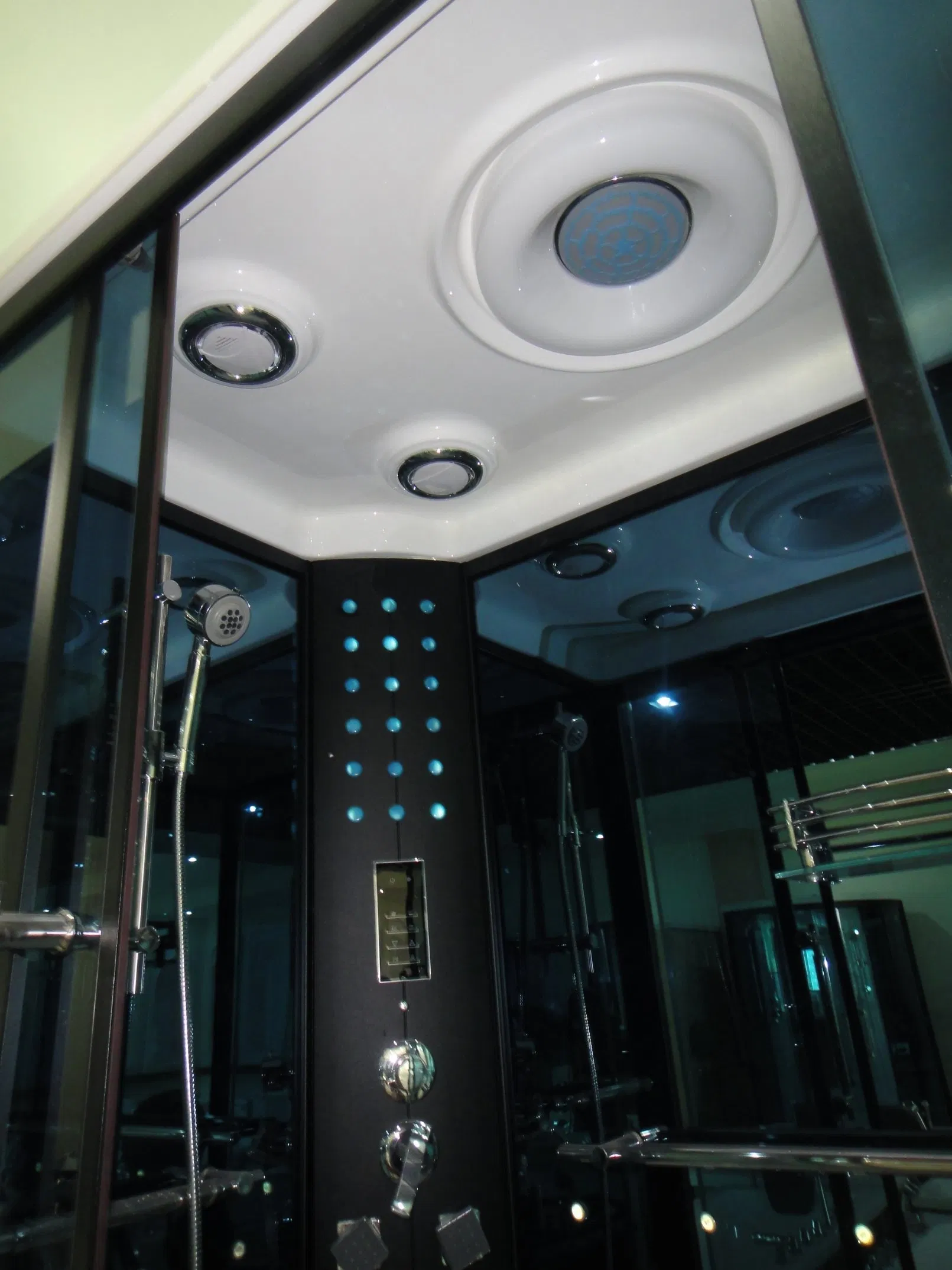 Home Bathroom Deluxe Steam Enclosure Shower with TV Whirlpool Bathtub