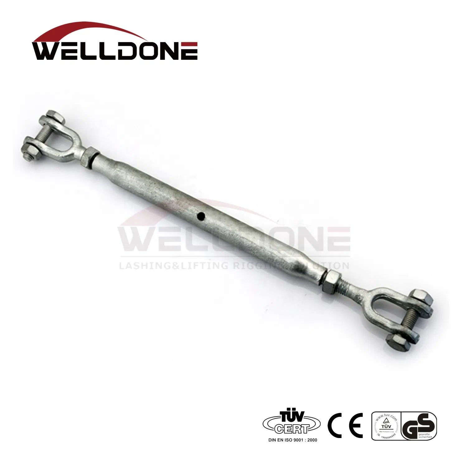 Hot DIP Galv. Closed Pipe Body Turnbuckle DIN 1478 Jaw&Jaw Eye & Hook