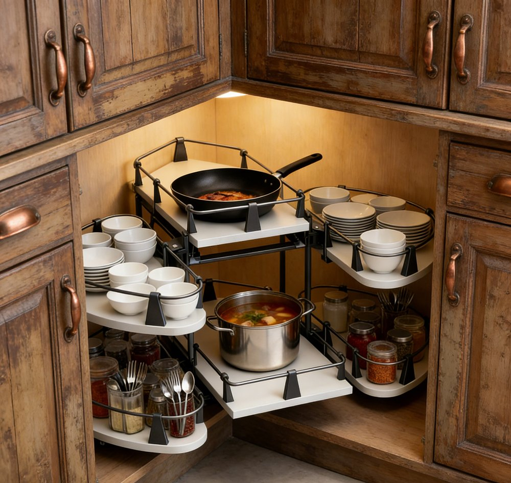 Угловая вращающаяся полка Tekey Magic Corner для кухни