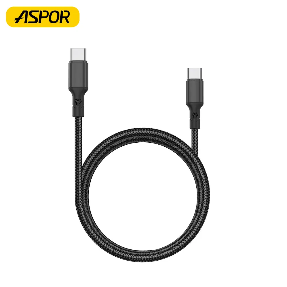 Aspor 100W Super Fast Charging Cable Nylon Braided Type-C to Type-C AC-21