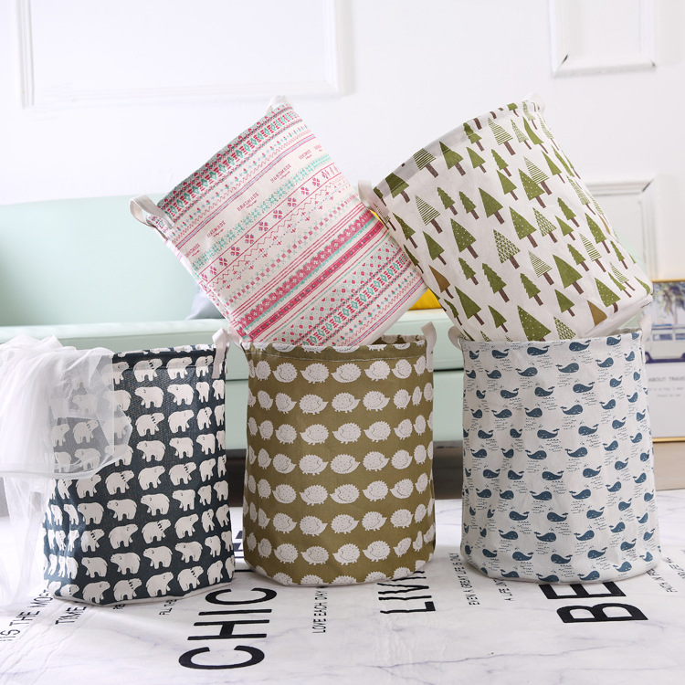 Household Fabric Dirty Clothes Basket Toy Clothes Storage Basket Laundry Basket