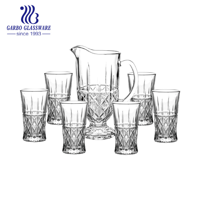 High Quality Classic 7PCS Glass Water Jug Set with 6 Tumblers