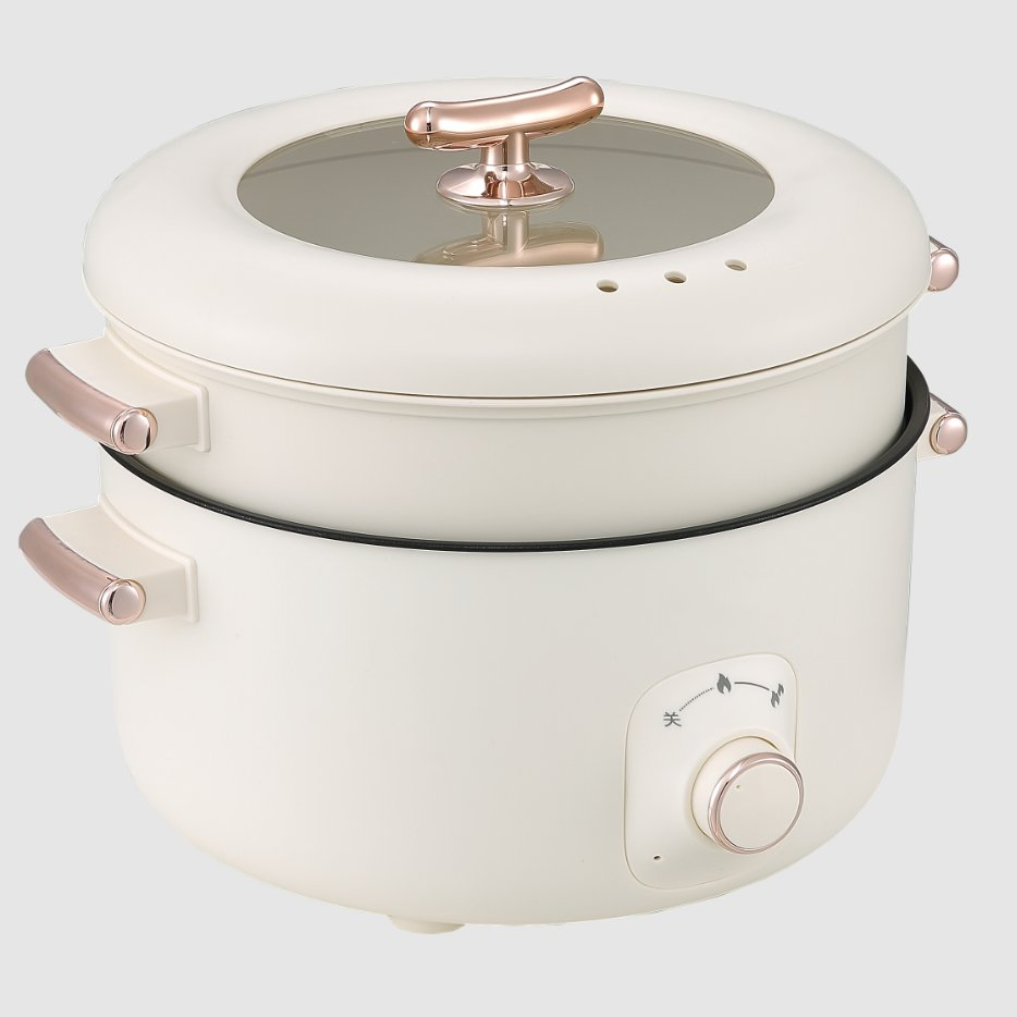 1300W 5L Multi-Function Electric Cooker, Large Capacity Electric Hot Pot Household Non-Stick Electric Wok Integrated Student Dormitory Electric Cooker
