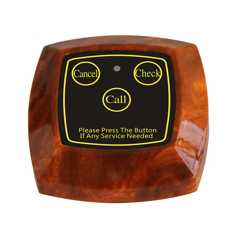 Wirelesslinkx Ape620 Wireless Calling Waiter Pagers Restaurant Table Wood Color Call Bell Button System