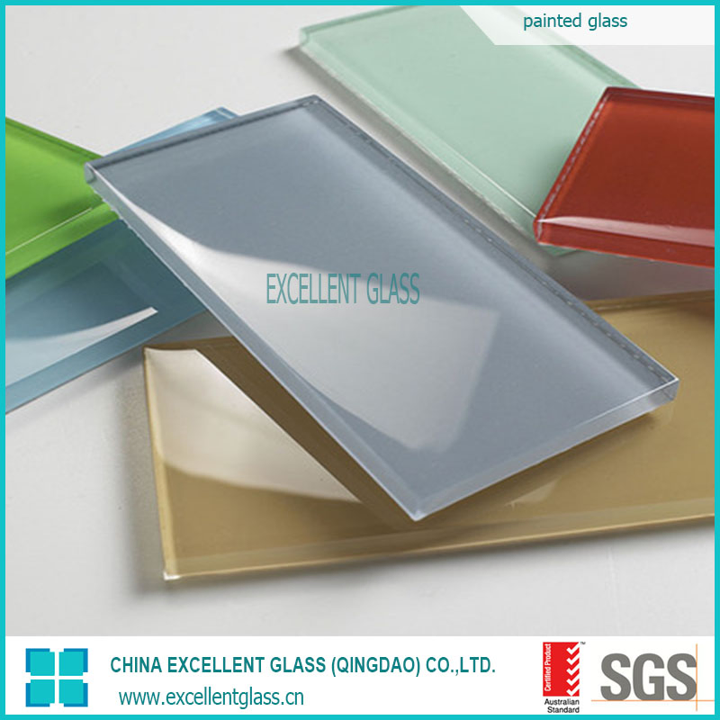 Painted Glass/Tempered Painted Glass/Splashback Kitchen/Wardrobe Door/Black /Tempered Lacquered Glass/Building Glass/Decorative Glass/Colored Painted Glass