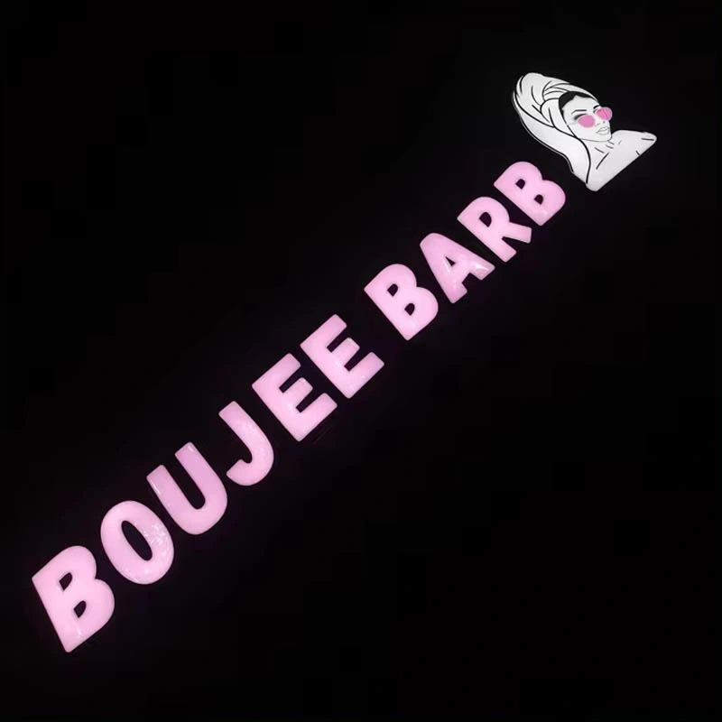 Custom Beauty Salon 3D Acrylic LED Frontlit Barbershop Light up Letters Signage