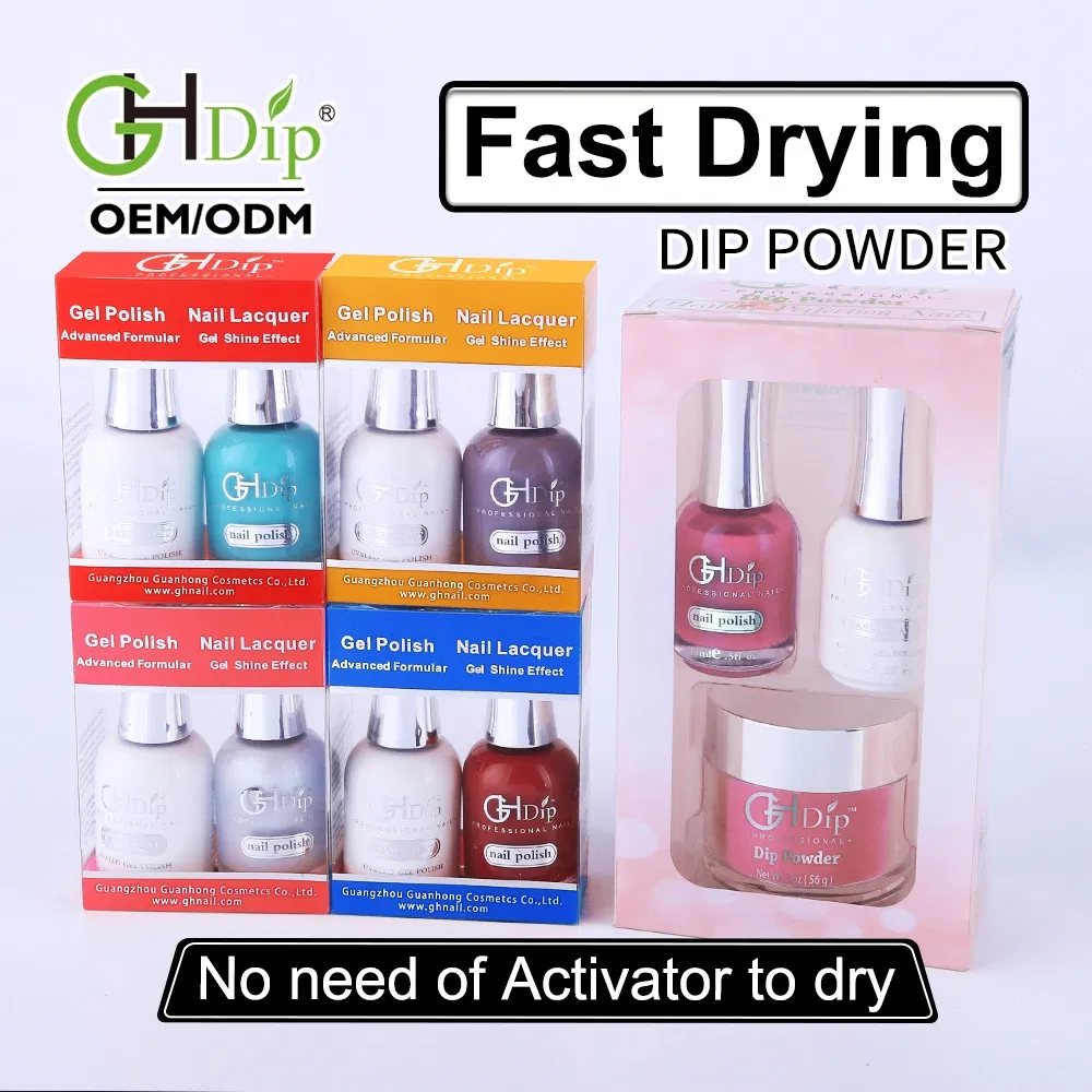 Custom Private Label 2000 Colors of Fast Drying DIP Powder 3 in 1 Match Gel and Lacquer