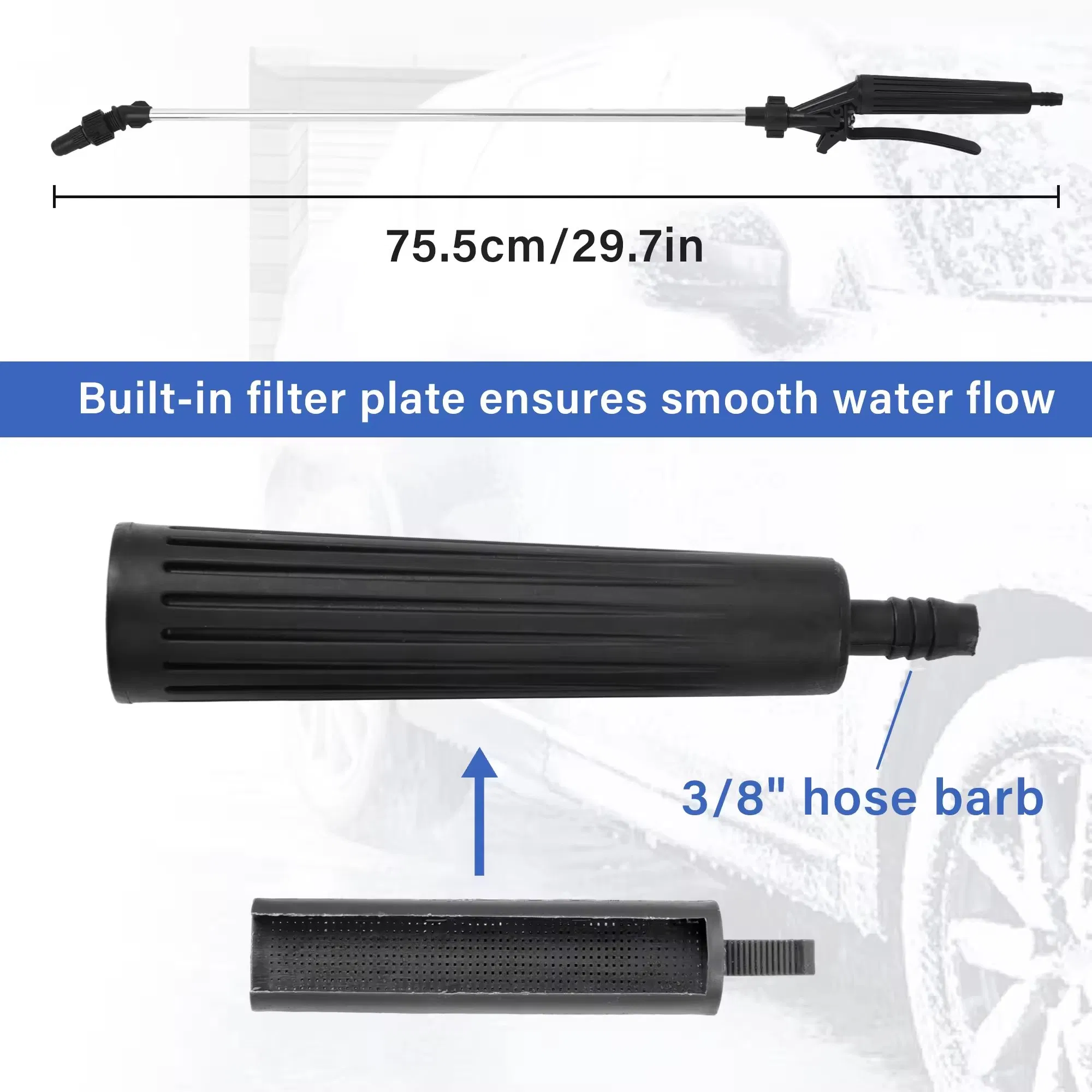 33" Telescopic Aluminum Thumb Control Spray Lance