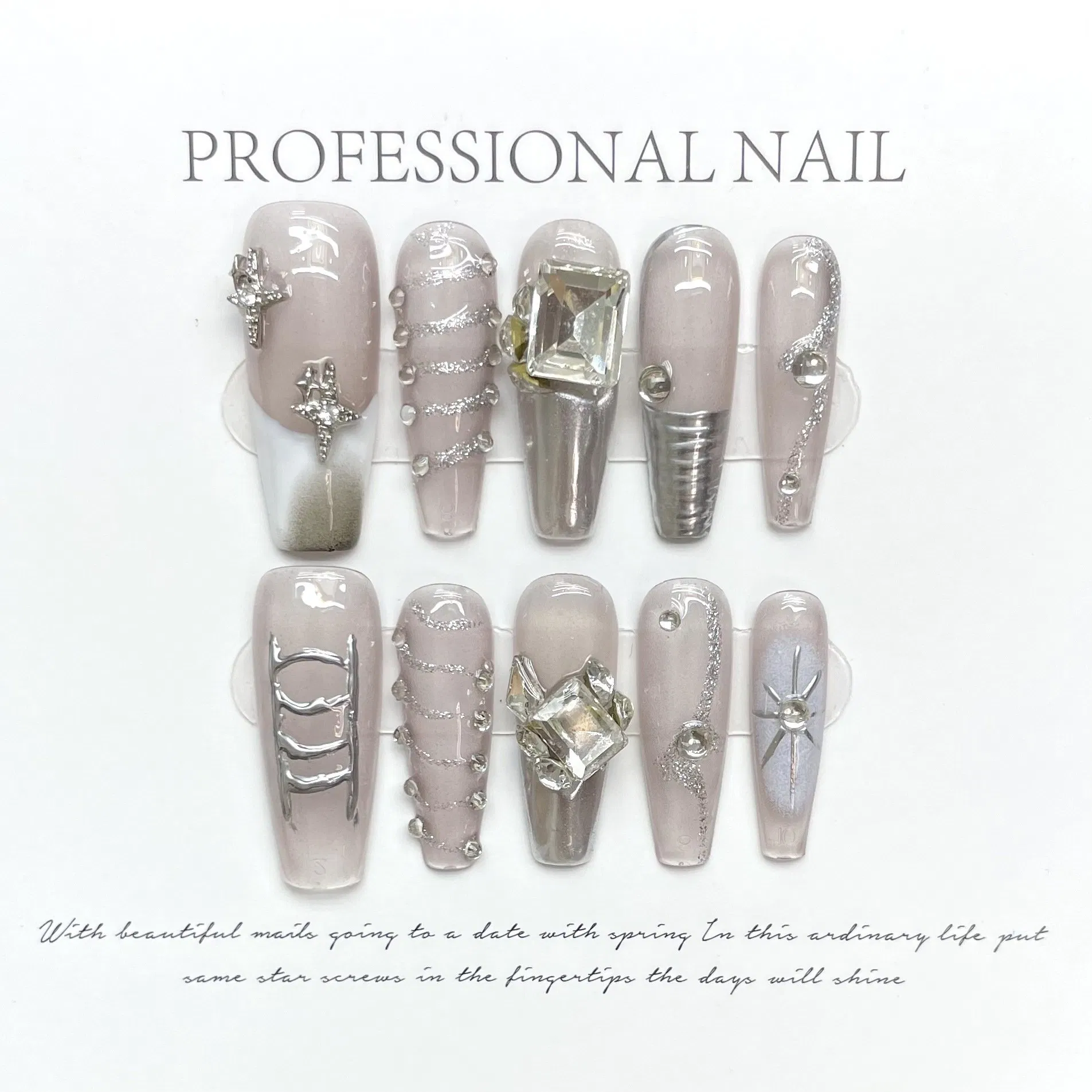 Wholesale Long Art Fashion False Nail Wear Nail Sticker Beauty Artificial Fingernails