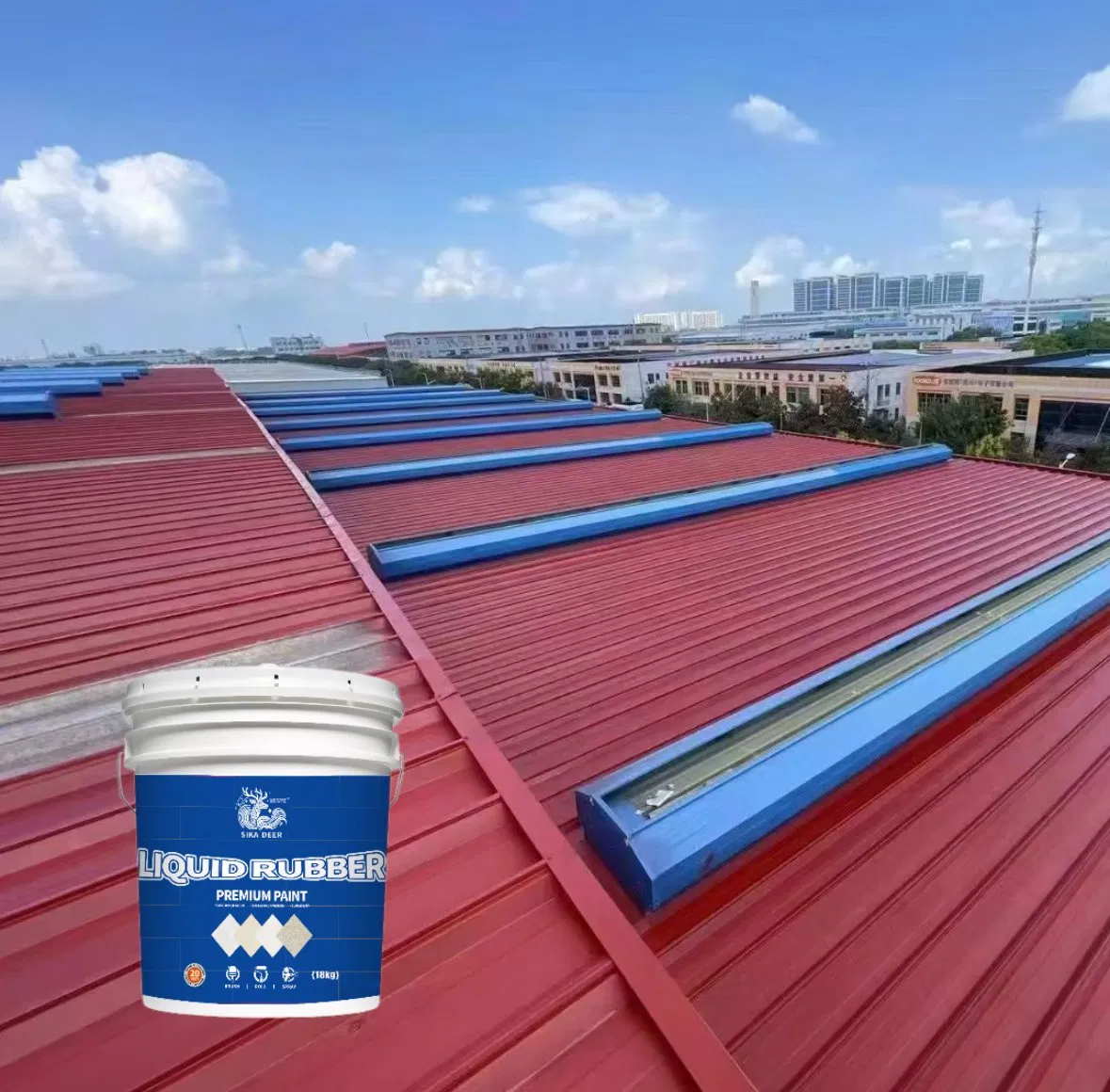 Waterproof Paint Ceramic Paper Acrylic Durable Red Roof Roller Liquid Rubber Coating