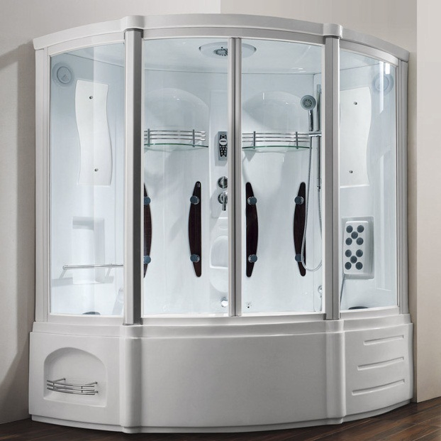 1.53 Meters Asian Acrylic Indoor Steam Sauna with Bathtub