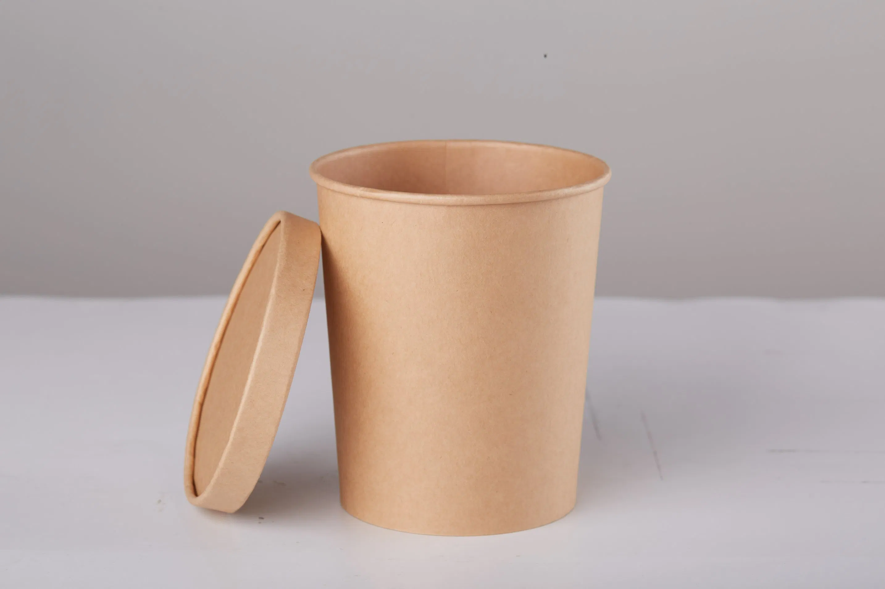 Customizable Round Paper Bowls with Lid, Eco-Friendly Disposable for Noodle Soup