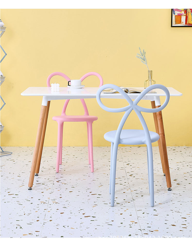 Nordic Bow Chair Creative and Unique Household Dining Chair with a Cosmetic Backrest