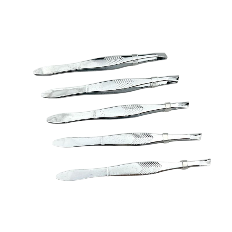 Anti-Slip Manual Clip Eyelash Extension Stainless Steel Straight Eyebrow Tweezer