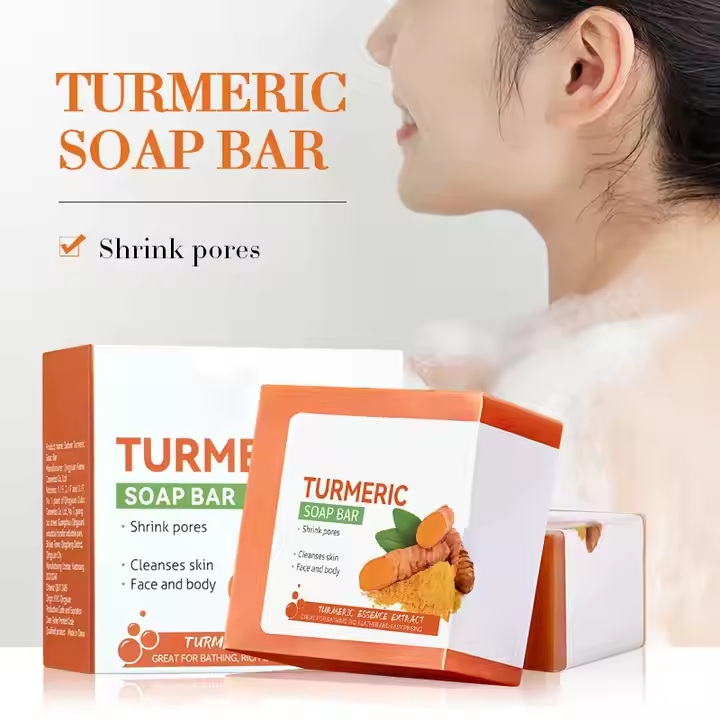 OEM Skin Care 100g Turmeric Soap Body Cleaning Lightening Dark Underarm Soap