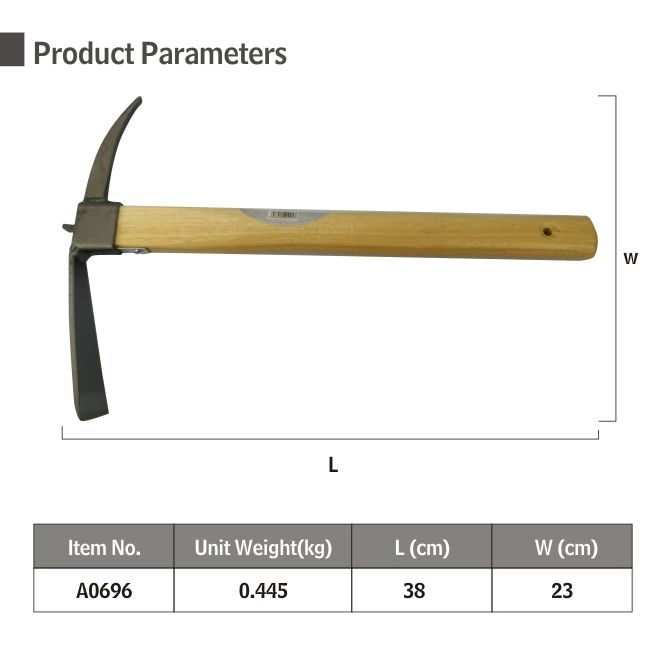 Wood Handle Garden Gadget Garden Hoe Two-Way Pick -Hoe