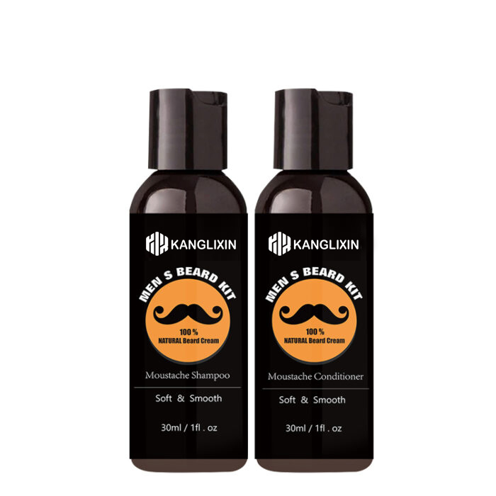 Private Label Natural Organic Vegan Mustache Custom Logo Men Beard Oil Balm Clean Wash Conditioner Set Beard Care Kit