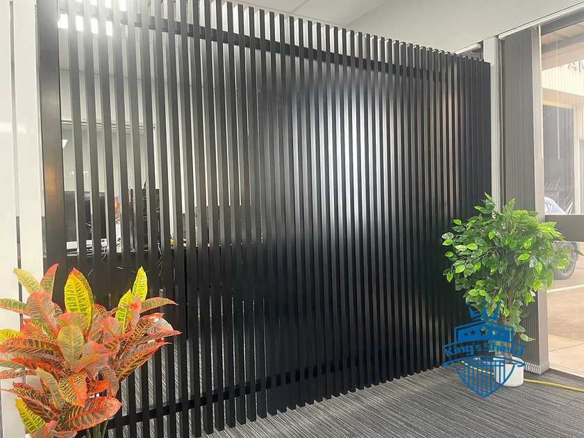 Modern Decorative Powder Coated Black Garden Metal Slat Aluminum Blade Fence Panels
