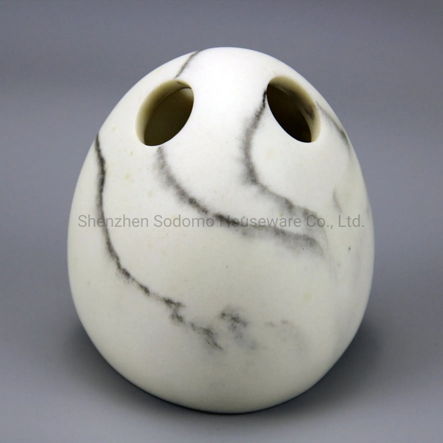 Popular Home Use Sandstone Polyresin Toothbrush Holder (BP1532-WMA)