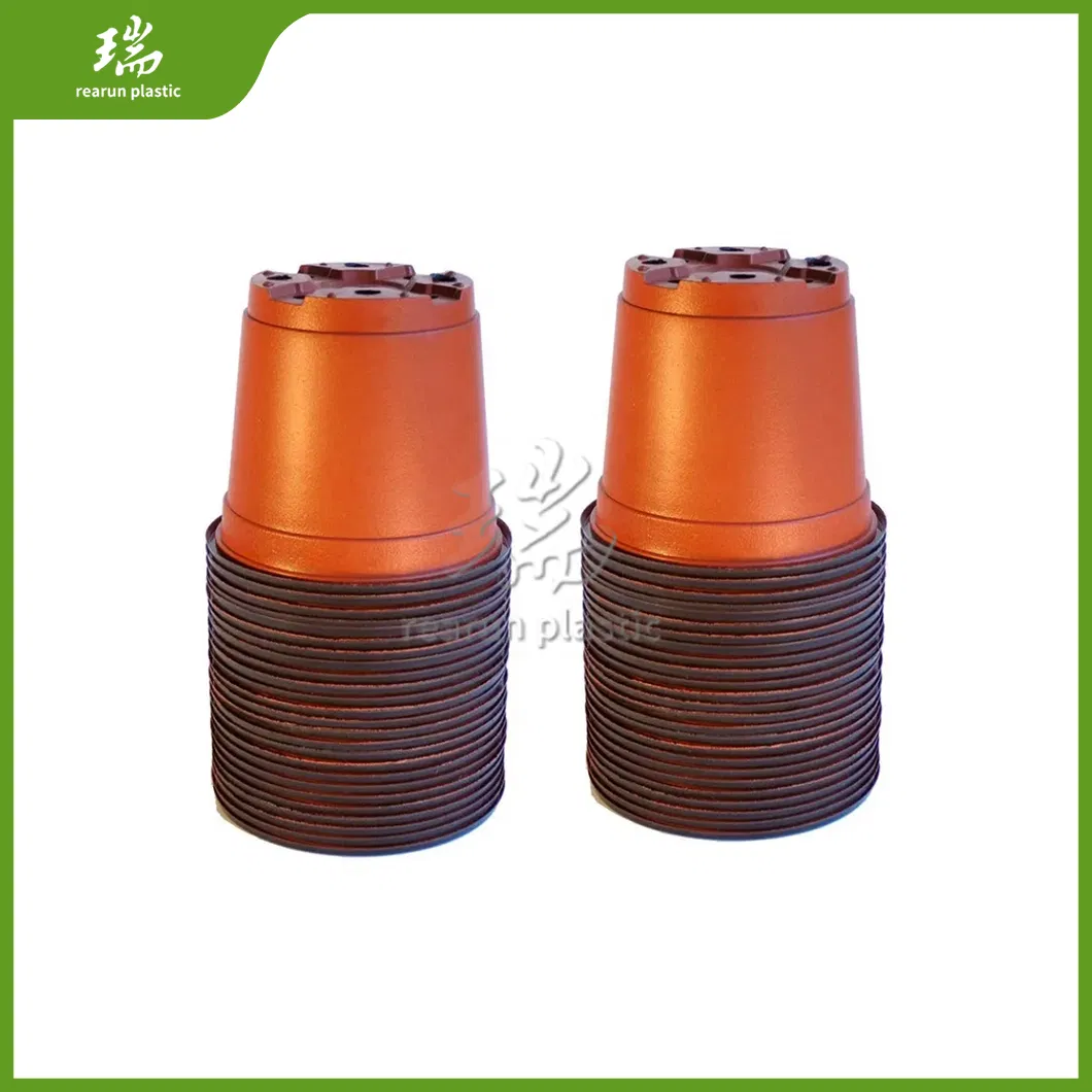 Rearun China Factory Double Color Plastic Flower Pot for Landscape Greening