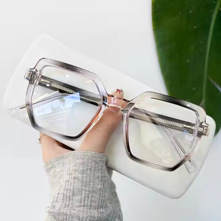 Gradient Tr90 Frames Retro Computer Eyeglasses PC Material with Colored Spring Hinge Anti-Blue Light Monturas Opticas