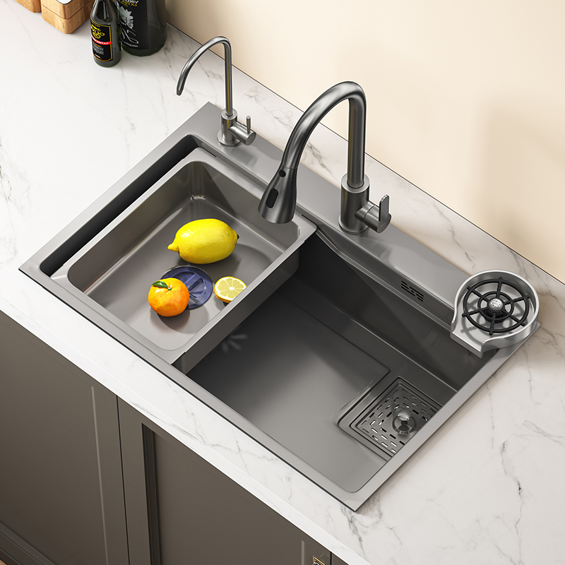 Kitchen Sink 80cm Multi-Functional Stainless Steel Sink Kitchen Counter Mounted