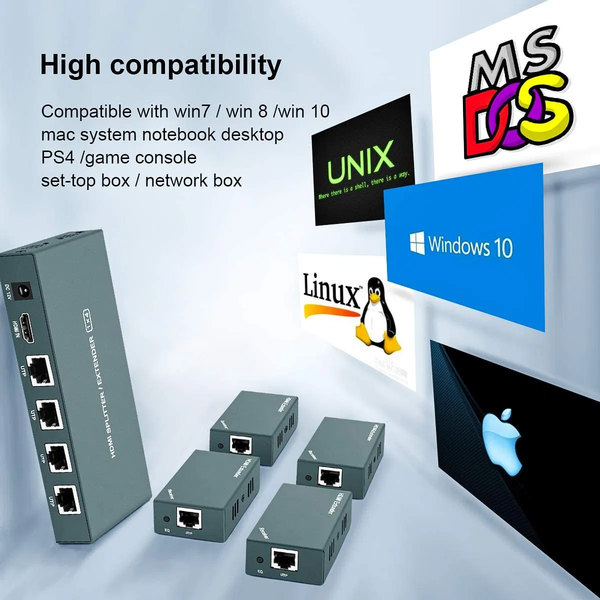 Коммутатор HDMI 2x4, переключатель и сплиттер