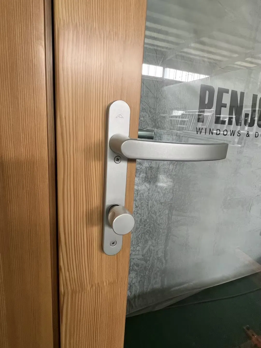 Penjoy European Modern Door Triple Glazed Glass Aluminum Clad Wood French Doors