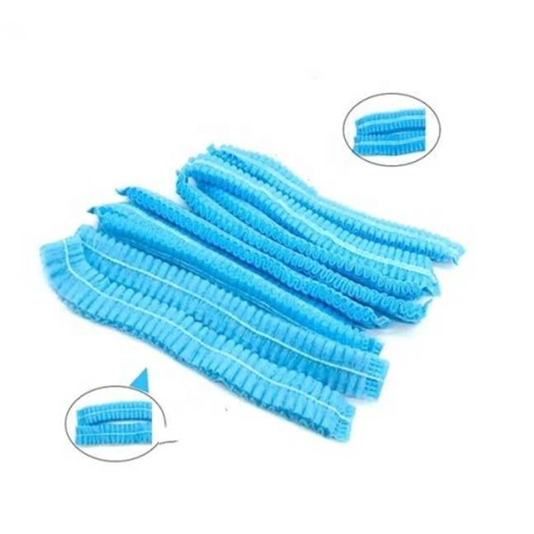 Wholesale Blue/White Round Cap Disposable Bouffant Caps