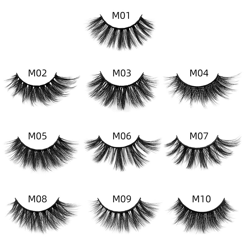 Wholesale Faux Mink 3D False Eyelashes with Glitter Background