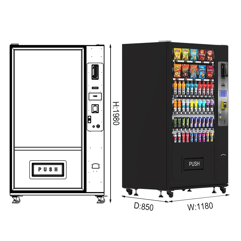 Zhongda Commercial-Grade Combo Vending Machine - Cooling/Heating, NFC/Member Card & Coin/Bill