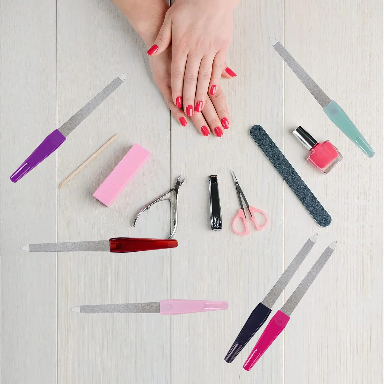 New Nail Files for Natural Nails Made of Stainless Steel, Sword Fingernail Files with Sharp Pointed Tip Non Slip Handle