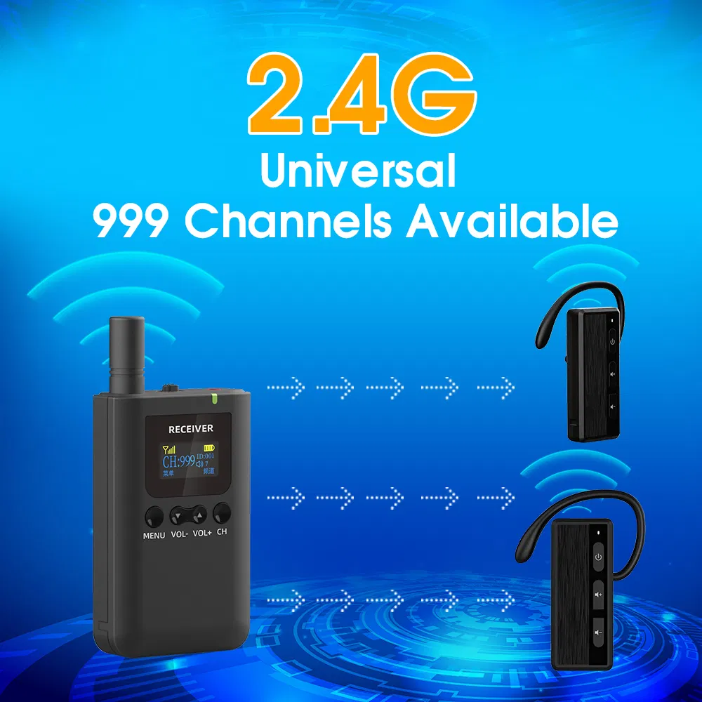 Беспроводная аудиосистема для гида 9510t 9101r, 2.4 ГГц, 999 каналов