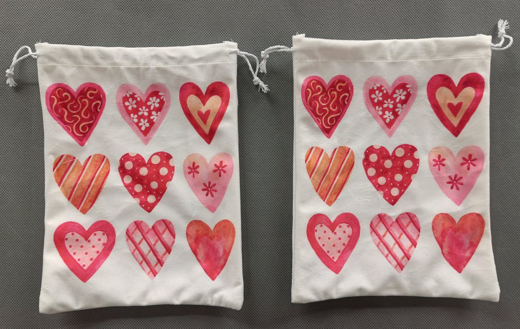 Custom Digital Printed Drawstring Gift Bag Used for Valentine's Day