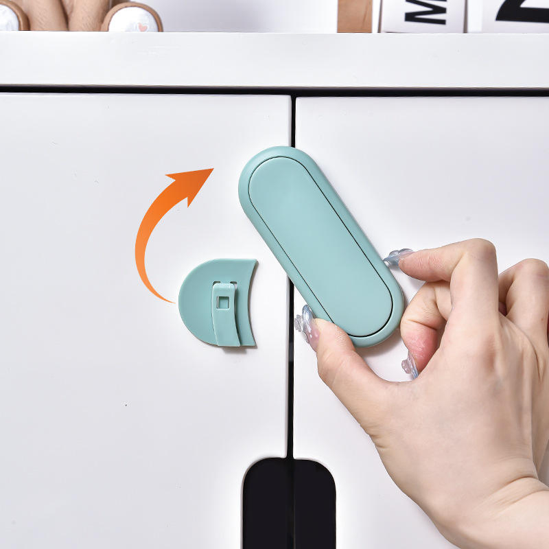 Eco-Friendly Material Drawer Door Locks Powerful Adhesive Child Safety Strap Locks Flexible 360 Degree Rotation Cabinet Lock