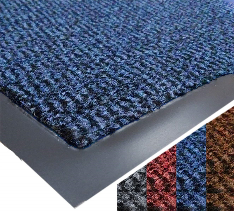 Extra Large Blue and Black Barrier Mat Rubber Edged Heavy Duty Non Slip Kitchen Entrance Hall Runner Rug Mats 120X180cm