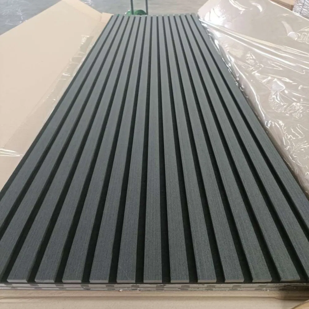 Office Studio Wooden Slatted Sound Absorbing Proofing Boards Ceiling Pet Wood Slat Wall Soundproof Acoustic Panels