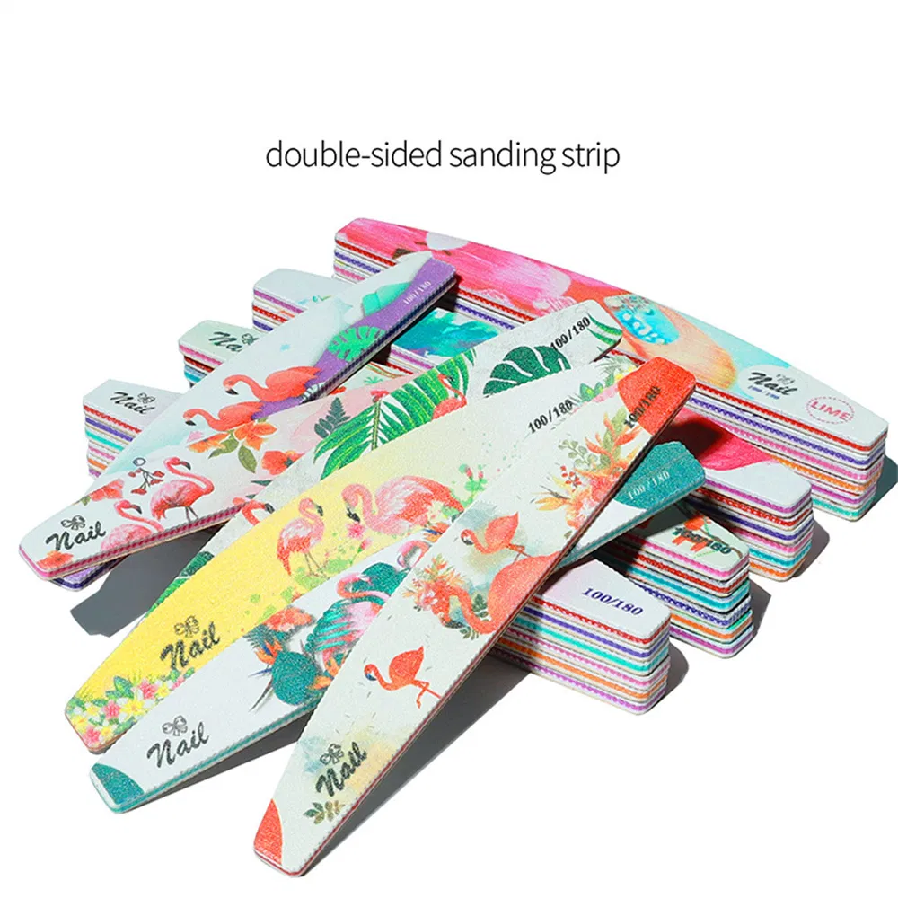 Professional 80/100/150/180/240 Nail File Emery Board Manicure Pedicure Tool Custom Logo Double-Side Christmas Design Nail File Set