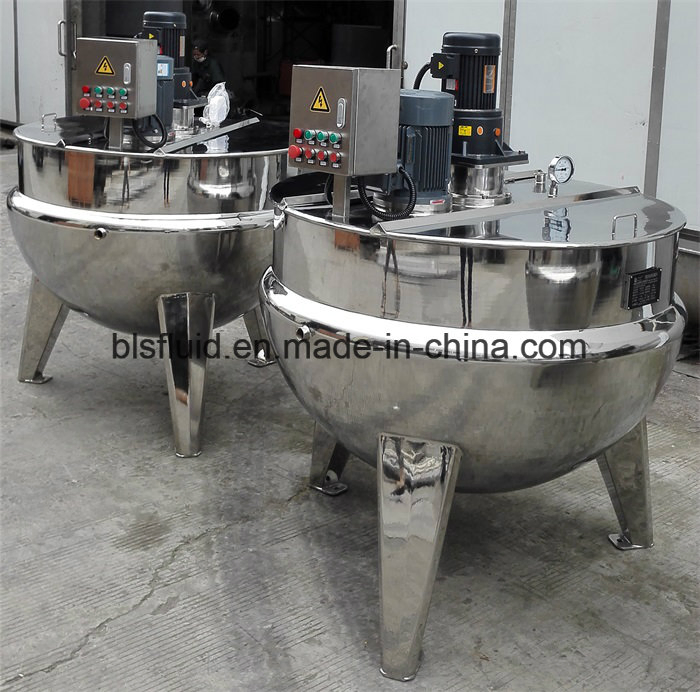 200 Gallon Steam Heating Stainless Steel Steam Jacketed Kettle with Agitators
