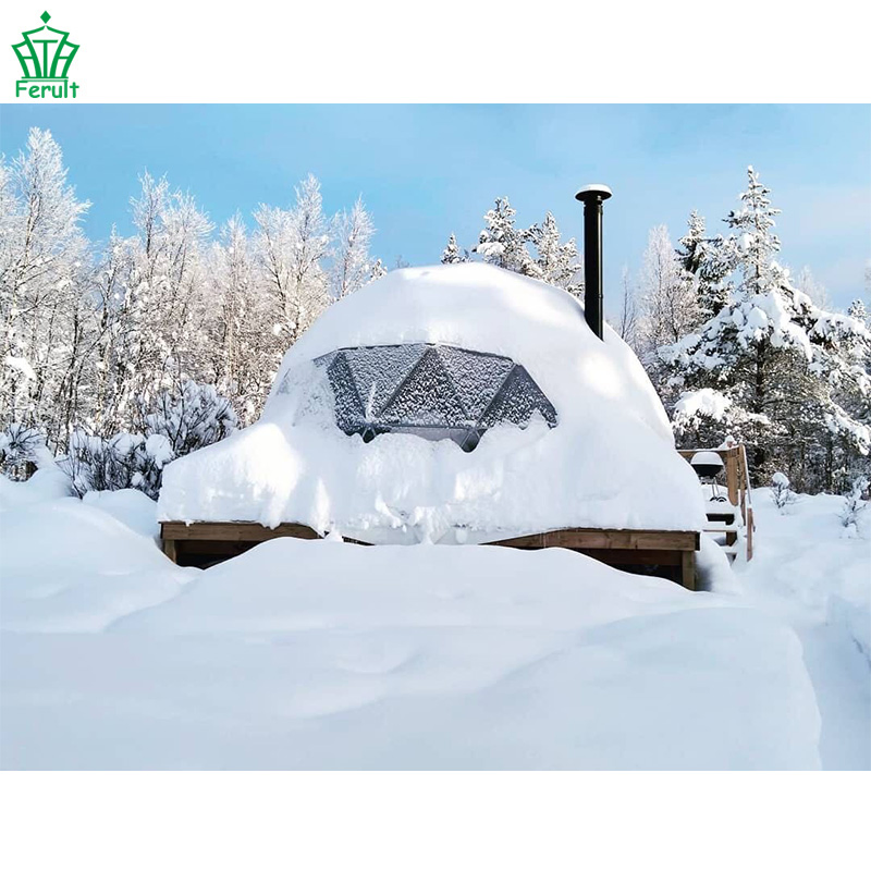 6m Insulation Layer Geodesic Dome Glamping Tent for Winter Camping