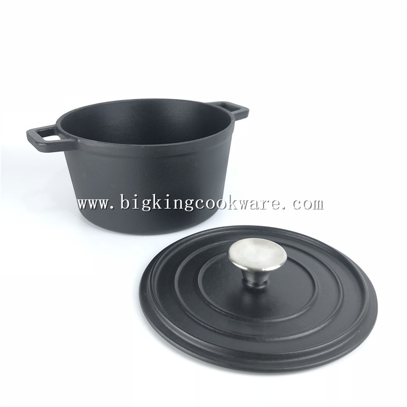 Enamel Cast Iron Dutch Oven 4 1/4 Quart with Lid, Black