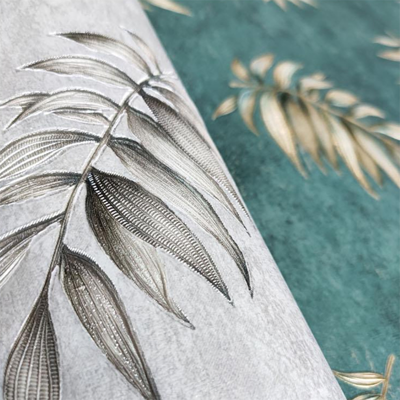 Simple Dark Leaf PVC Wallpaper Living Room Background Wall Restaurant Wallpaper